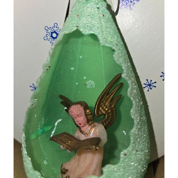 Jewelbrite Christmas Ornaments Diorama Choir Angels Frosted Glass Teardrop Unuse - Picture 15 of 15